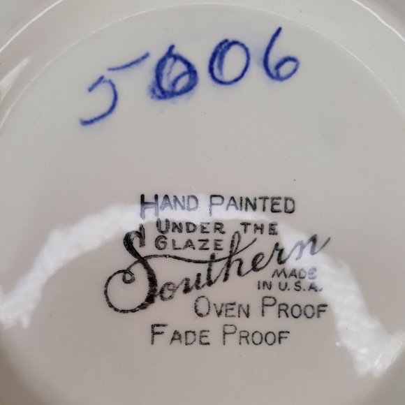 Vintage 1950s Southern Potteries 9" Bowl  Hand Painted Frolic pre-Blue Ridge EUC - Picture 8 of 12